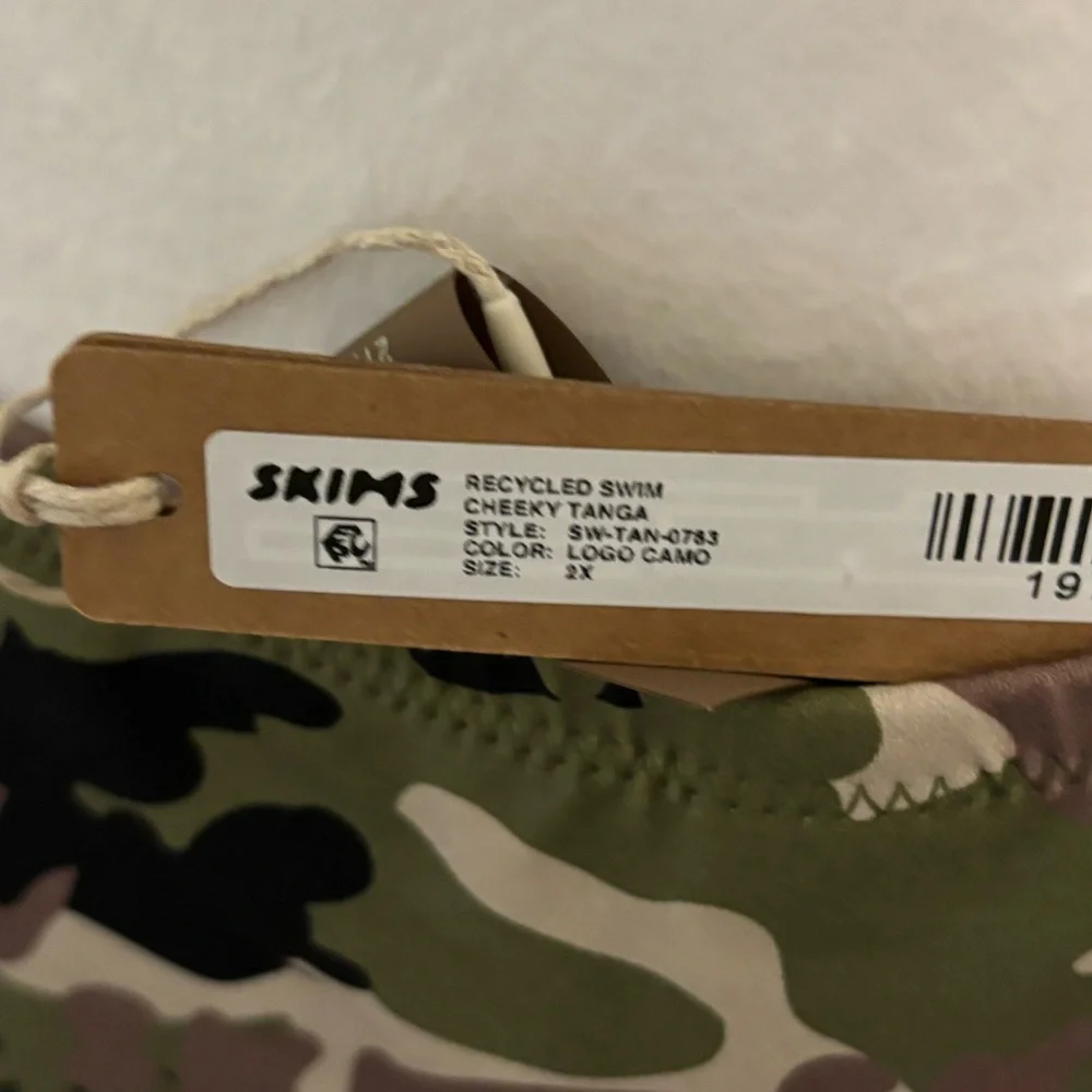 Skims Swim Cheeky Tanga Bottom - Skims Camo - NWT - 2X